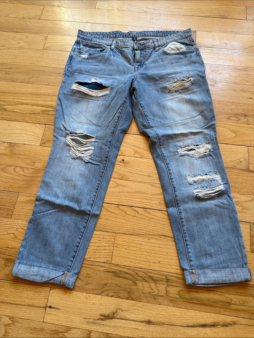 GAP Light Blue Distressed Boyfriend Jeans
